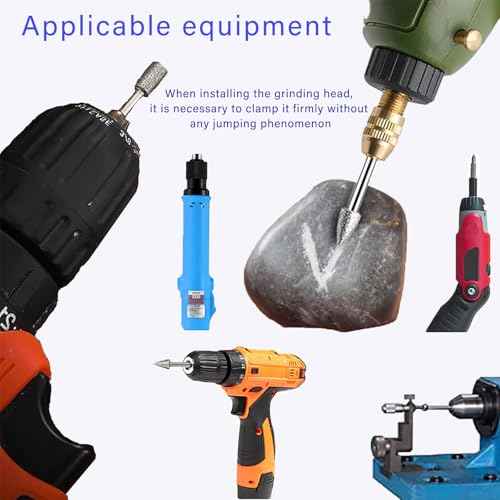 20Pcs Diamond Grinder Bit 1/8" Shank,Stone Carving Set Polishing Diamond Burrs, Rotary Tools Accessories Grinding Burrs for Stone Glass Resin Porcelain Ceramic Quartz Glaze Steel Carve Engrave Polish