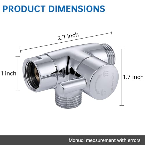 G-Promise Chrome 3-Way Shower Diverter Valve Solid Metal Bathroom Fitting