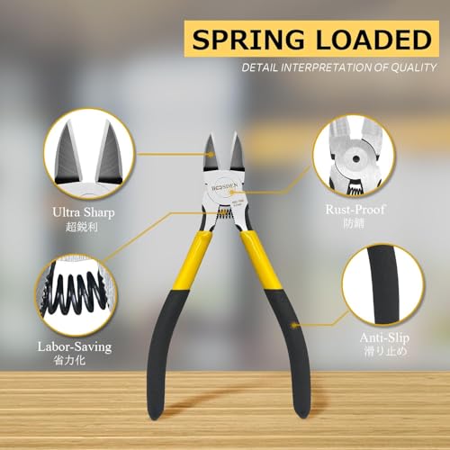 BOOSDEN 6.5-Inch Diagonal Wire Cutter Pliers - Professional Snipping Tool (1 Pack)