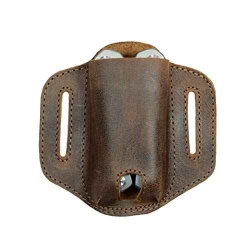 Hide & Drink, Multi-Tool Holder for Belt, Tool Holster for Waist, Pocket Knife Set Case, Outdoor Accessories, Full Grain Leather, Handmade