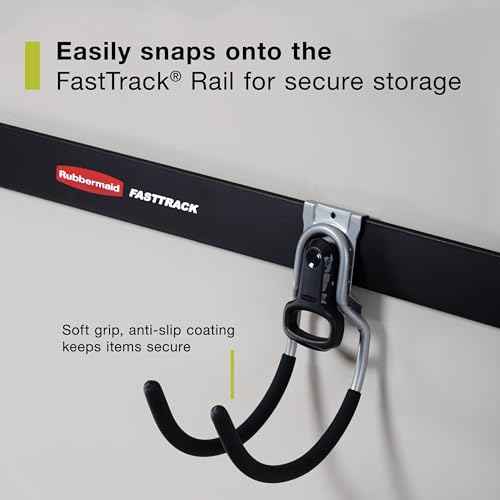 Rubbermaid FastTrack Utility Hook Garage Wall/Tool Hanger Wall Mount and Heavy Duty Tool Hanger for Home/Garage/Wall/Shed Organization