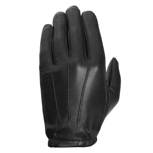 Guardia Men¡¯s Leather Police Gloves for Law Enforcement Officers, Shooting, and Driving (Black) Sheepskin