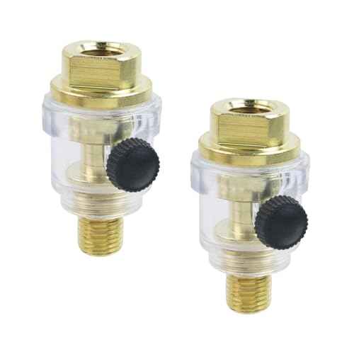 Geesatis 1/4" Mini In Line Oiler,Oil Lubricator for Air Compression(pack of 2)