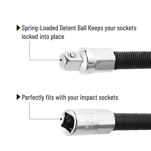 Bates- Flexible Extension Bar Set, 2 pcs, 1/4" & 3/8" Drives, Flexible Drill Bit Extension