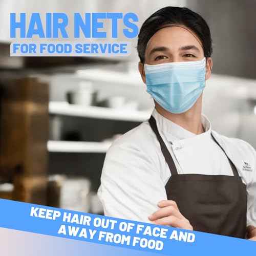 LEOBRO Black Hair Nets, 60 pcs Hair Nets for Food Service Workers, Invisible Nylon Hair Nets for Women and Men, Hairnets for Buns, 24 inches