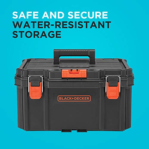 Beyond BLACK+DECKER Stackable Storage System - 3 Piece Set with Rolling Tote, Deep & Shallow Toolboxes - Portable Organizer
