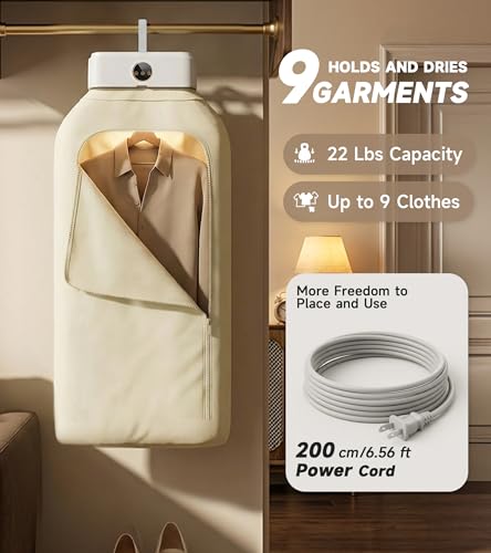 Portable Mini Clothes Dryer with UV Care, Remote, 600W, Compact Foldable Drying Bag