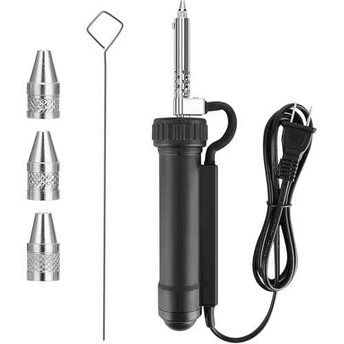 Solder Sucker with 3Nozzles Portable Electric Solder Tin Sucker,Automatic Desoldering Pump Vacuum AC110V 30W Electric Desoldering Gun Solder Removal Repair Super Strong Suction