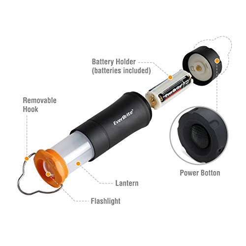 EverBrite 2-in-1 Mini Lanterns and Flashlights with 3 Modes, 2 Pack Portable Outdoor LED Zoomable Torches, Camping Essentials for Hurricane, Hiking, Night Walking, Emergency