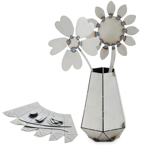 Welding Coupons Vase and Flower Kit, Welding Practice Kit, 304 Stainless Steel Plate, Beginner for Tig Mig, to Master and Improve Skills(Classic Style)
