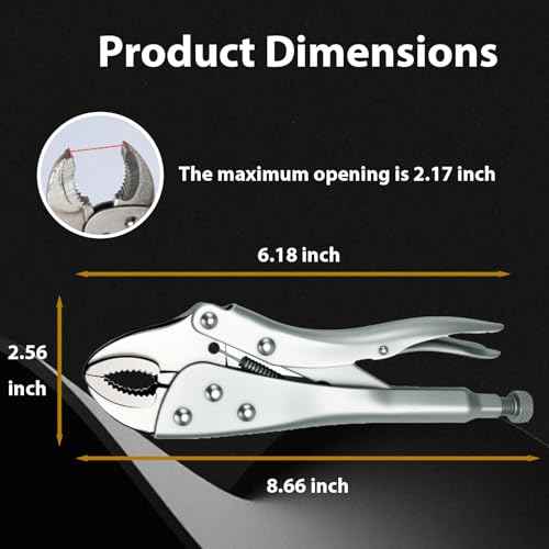 10-Inch Locking Pliers with Wire Cutter - Heavy Duty Curved Jaw Vise Grips, Forged from Carbon Steel, Hardened Jaws for Secure Hold, Trigger Release Function