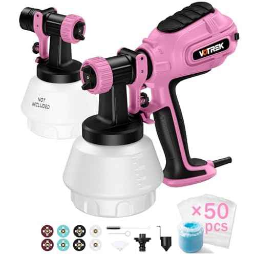 Electric HVLP Paint Sprayer Gun for House Painting/Furniture/Interior, Dual-Gun 700W Handheld Stain Sprayer with 8 Nozzles & Quick-Clean System ? Perfect for Cabinet, Door, DIY, Lightweight
