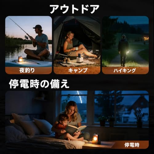 MyCampix 2-Pack Orange Rechargeable LED Camping Lanterns - 3500LM Ultra-Bright, 5 Brightness Levels, USB-C Phone Charging