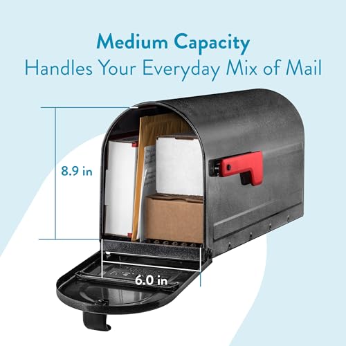 Architectural Mailboxes MB1 Medium Pewter Post-Mounted Mailbox - Rust-Resistant, USPS Approved