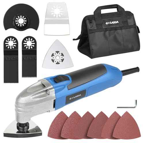 Oscillating Tool, 1.6A Oscillating Multi Tool with with Tool Bag, 3¡Æ Oscillation Angle, 12 Piece Accessories Scraping, Grinding, Sanding, Cutting