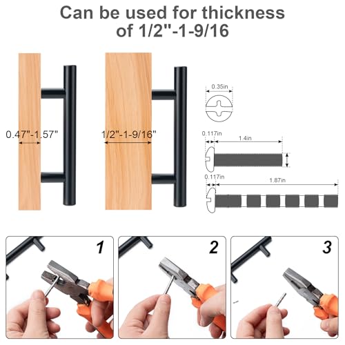 Aegero 10 Pack Matte Black Cabinet Handles 5 Inch Length, 3 Inch Hole Center, Modern Kitchen Hardware