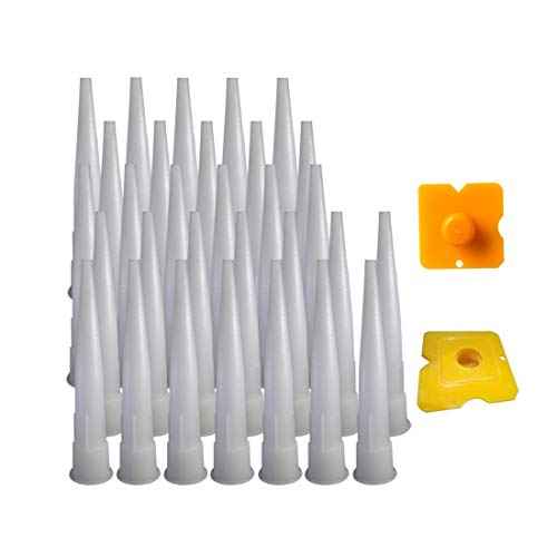 30-Pcs Caulk nozzles for caulking Gun and 2-Pcs Multi-Purpose Scraper, 32-Pack