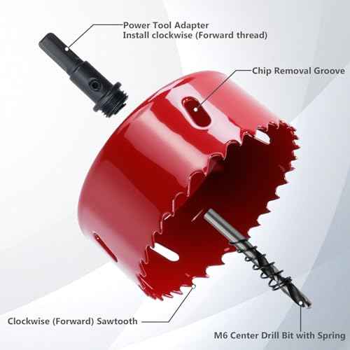 LC LICTOP 3.15 Inch Hole Saw, Heavy Duty Bi-Metal Cornhole Cutter, HSS Blade Drill Bit for Ceiling Light, Wood, Soft Metal Sheet, Plastic Panel, Drywall and Fiberboard, with Positive Rake Teeth, Red