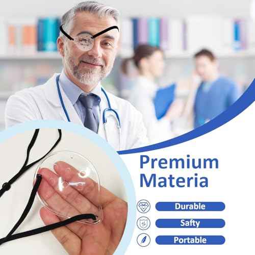 AMZVIO 2pcs Clear Eye Shield After Cataract Surgery,Breathable Hard Eye Patch Shield for Sleeping With Extended Elastic Strap,Longer & Wider,Plastic Eye Cover Protective Guard for Adults Kids(Black)