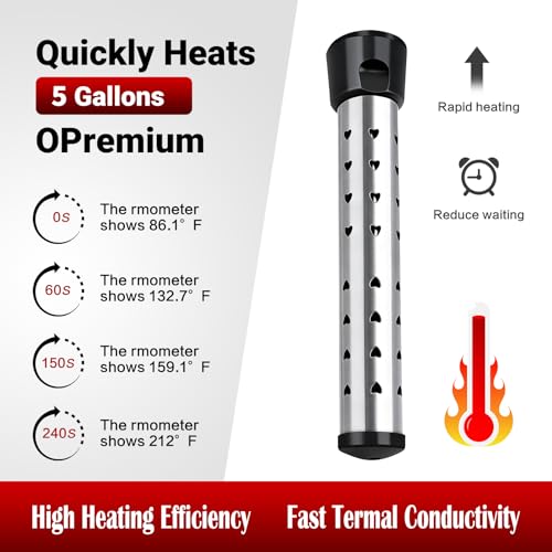 Eaakkoom 1500W Immersion Water Heater for Buckets & Small Pools - Rapid Heating, Anti-scalding Safety Guard, 5 Gallon Capacity