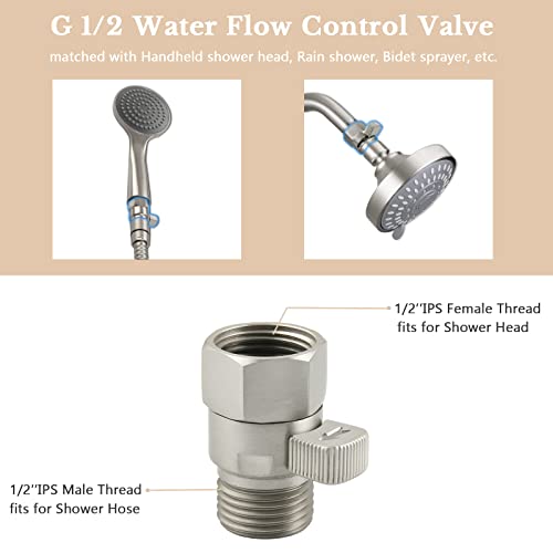 APLusee Brushed Nickel Shower Head Flow Restrictor for Bathroom Shower