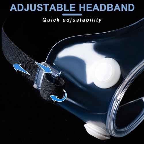 2-Pack Safety Goggles, Anti-Fog Lab Goggles, Over Glasses Safety Glasses for Chemistry Lab, Mowing, Woodworking, Painting, Construction, Industrial Use