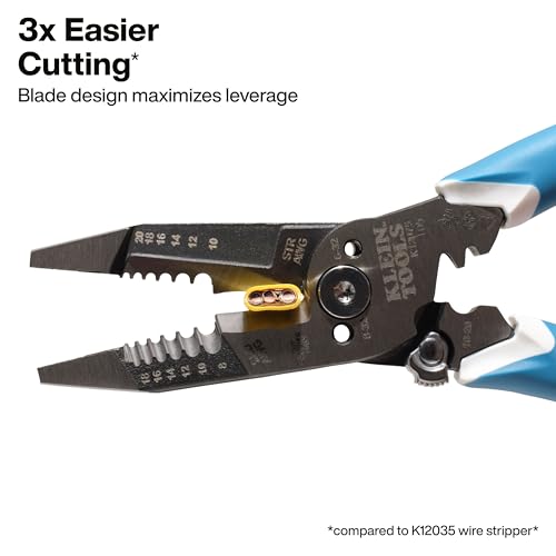 Klein Kurve Heavy-Duty Wire Stripper - Self-Opening, Slim-Forged Design, Electrical Pliers