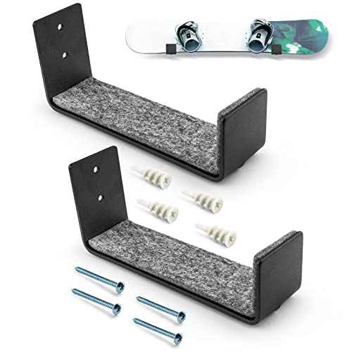 Alpinista Snowboard Wall Mount Display, Solid Aluminum Snowboard Mount Wall for Home and Garage Snowboard Storage and Surfboard