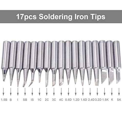Wolfride 17Pcs 900M Soldering Iron Tips Soldering Replacement Tips