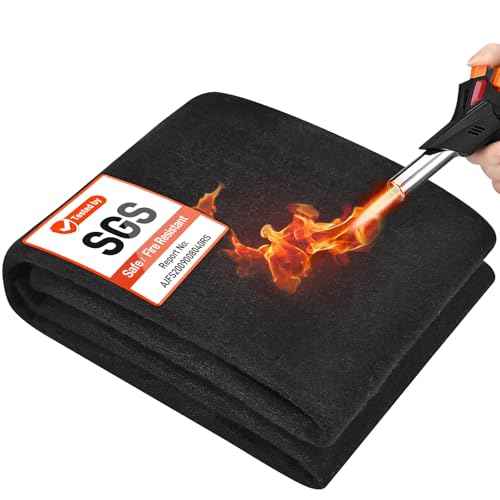 40'' x 40'' Welding Blanket Fireproof, 1/5"(5mm) Thickened Heat Resistant Mat, Flame Retardant Carbon Felt Wick, Fire Resistant Insulation Blanket, Heat Shield for Soldering, Stove, Firepit, Grill