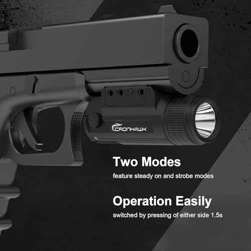 2 Pieces Rechargeable 700 Lumen Pistol Flashlight Rail Mounted Handgun Light