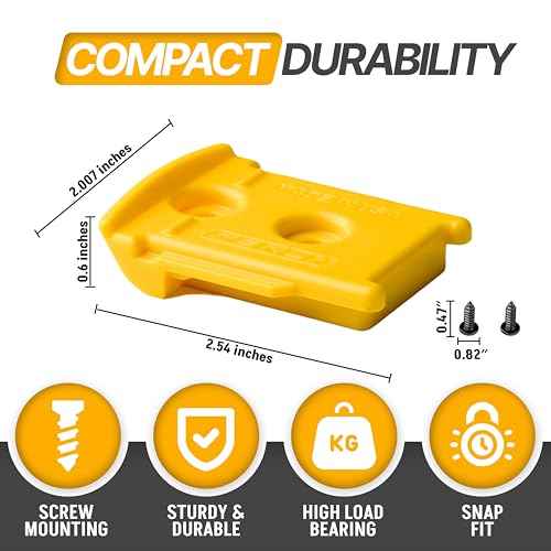 PERCH 9 Pack Tool Holder Wall Mount for DeWalt 20v/60v Cordless Tools - Snap Fit Drill Hanger With 18 Screws - Easy to Install, Screw in and Lock