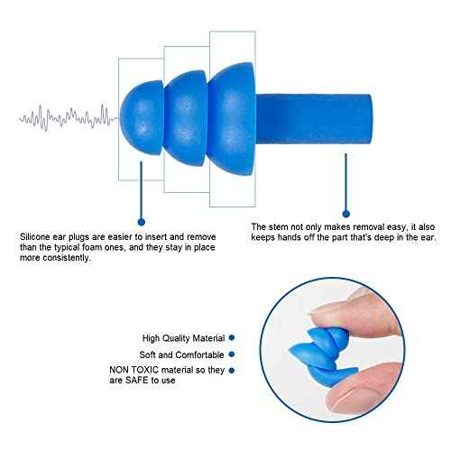50 Pairs of Soft Reusable Silicone Ear Plugs for Swimming, Sleeping & Concerts - Individually Wrapped & Waterproof Ear Protection - Comfortable Noise Reduction up to 25dB NRR - Ideal for Adults