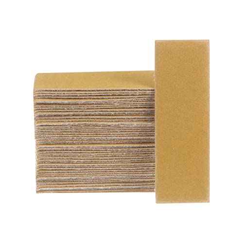 HARFINGTON 50pcs Micro Sander Paper 220 Grit 3.5x1.2 Inch Mini Sanding Sheets Strips Hook Loop Sandpapers for Wood Metal Small Projects Tight Spaces Polish Work