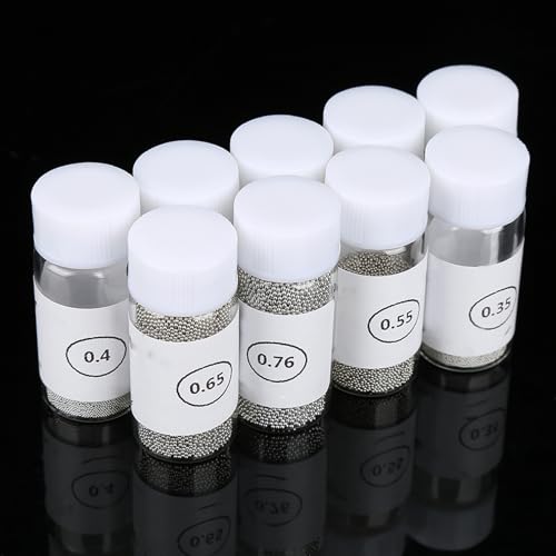 BGA Tin Solder Ball, 9 Bottles 0.3-0.76mm Reballing Stencils, BGA Solder Bead for PCB Board GPU CPU IC Chip Circuit Module