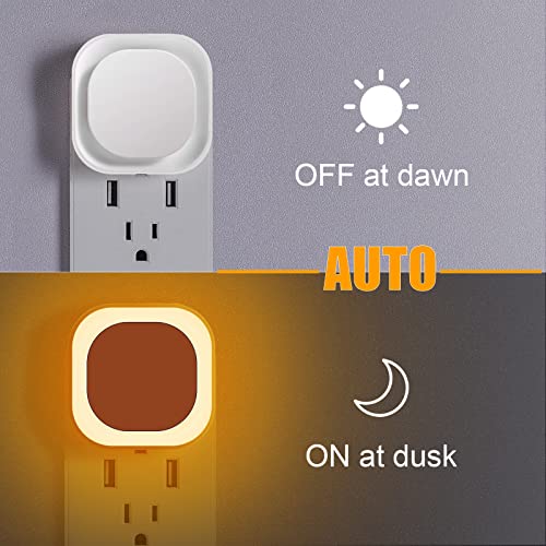 YUNLEX Amber Night Light Plug-in Wall Dimmable Eye-Care Glow for Kids