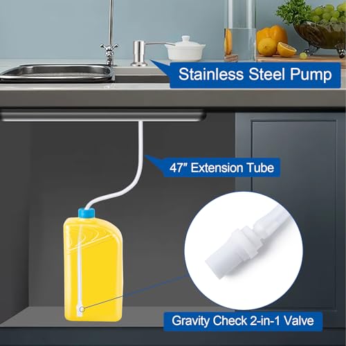 Husfunov Brushed Nickel Kitchen Sink Soap Dispenser, Built-in or Countertop