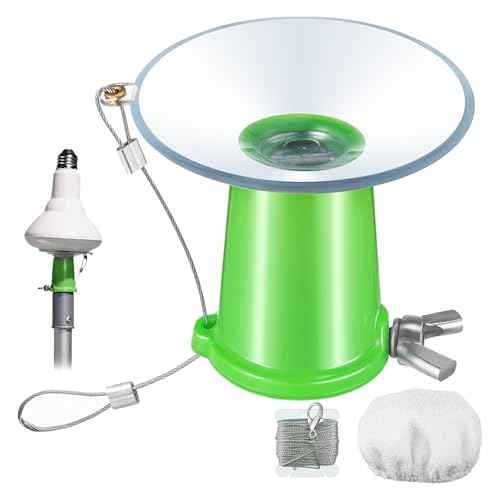 Enhon Light Bulb Changer for High Ceilings and Recessed Lights, Suction Cup Light Bulb Changer Attachment Kit Compatible with DocaPole and Other Standard Threaded Extension Pole (Pole Not Included)