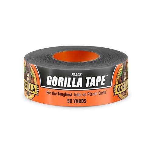Gorilla Heavy Duty Duct Tape Black 1.88" x 50 Yd Reinforced All-Weather Tape
