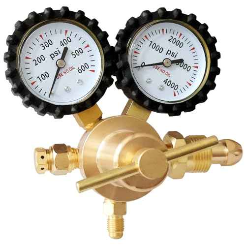 Nitrogen Regulator with 0-600 PSI Outlet Pressure, CGA580 Inlet and 1/4'' Male Flare Fitting