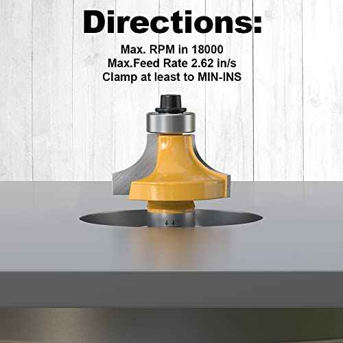 FivePears 3/8" Radius Roundover Router Bit 1/2 Inch Shank, Round Over Router Bit for Edging Forming Rounding