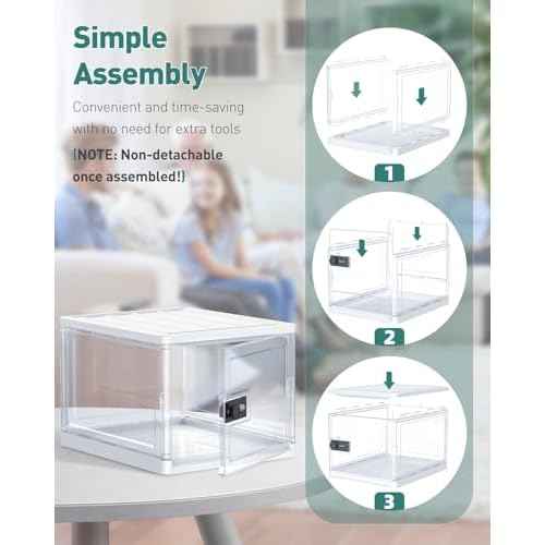 Uniclife Medicine Lock Box with Combination Lock 13 L Large Locking Medication Box Lockable Storage Box for Personal Items Phones Food & Snacks Stackable Fridge Lock Box for Home Office and School
