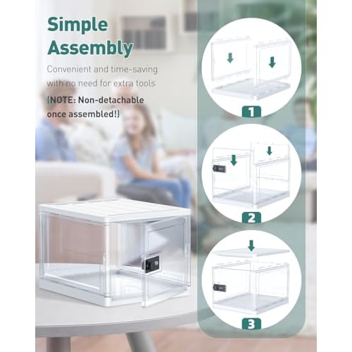 Uniclife Medicine Lock Box with Combination Lock 13 L Large Locking Medication Box Lockable Storage Box for Personal Items Phones Food & Snacks Stackable Fridge Lock Box for Home Office and School