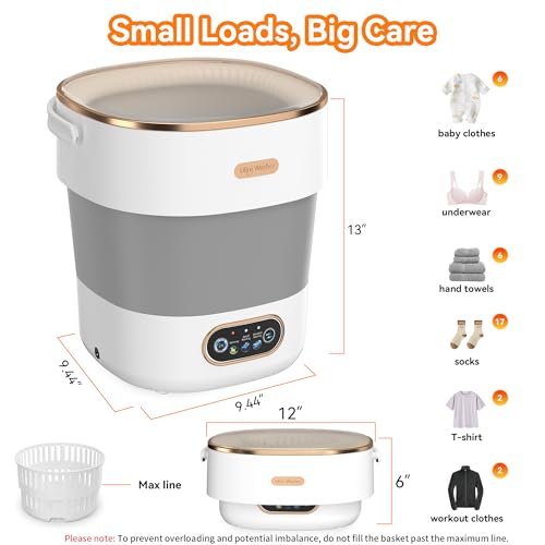 JUJOJB White Portable Folding 20L Mini Washing Machine & Spin Dryer