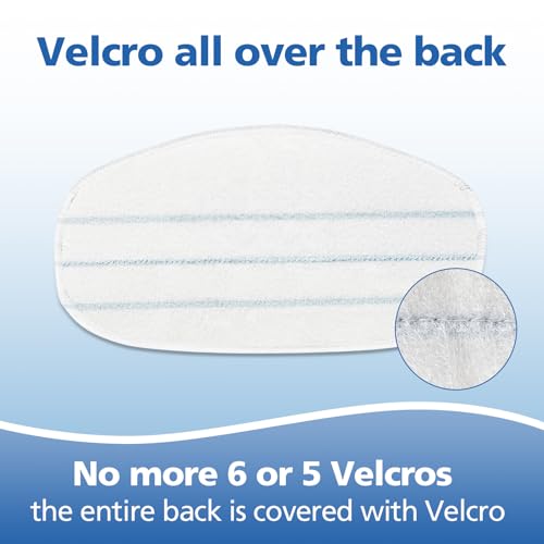 6 Pack Replacement Steam Mop Pads for PurSteam ThermaPro 10-in-1, LINNIW (Velcro Whole-Back, 6-Tab Compatible) - Variation: 6