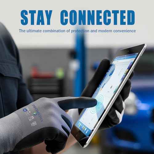 PROMEDIX P Nitrile Coated Work Gloves,MicroFoam Safety Work Gloves Men,Seamless Knit Nylon&spandex Gloves with Grip