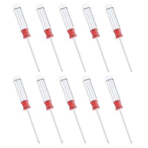 10PCS Mini Phillips Screwdriver, 3mm Cross Head with Clear Non-slip Handle for Small Appliances, 5"(127mm) Total Length, Magnetic