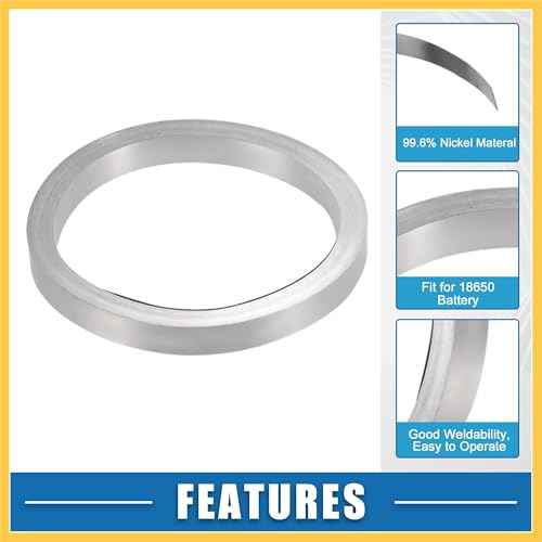Car Pure Nickel Strip 99.6% Nickel 0.12x8mm 32.8ft Nickle Tabs for 18650 Soldering Tab for High Capacity Lithium Li-Po Battery NiMh NiCd Silver Tone Auto Replacement Parts