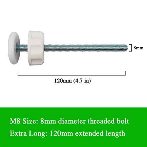 Extra Long M8 (8mm) Spindle Rods for Pressure Mounted Baby and Pet Safety Gates 4 Pack Replacement Set (8mm, White)