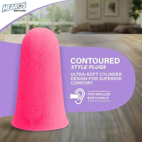 Hearos Sleep Pretty Tonight Foam Ear Plugs, Hearing Protection, 32 NRR, 12 Pair,Purple,5803
